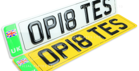 3D Gel Electric Vehicle EV number plates with UK, Union Jack flag badge,